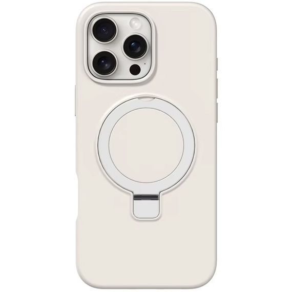 Чехол Silicone Case Full Protective NO LOGO with Ring для Apple iPhone 16 Pro (6.3") White