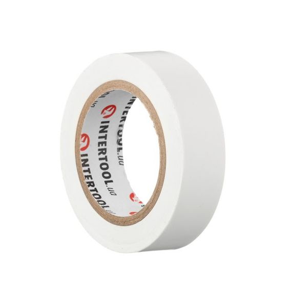 Стрічка ізоляційна 10 м, 17*0.15 мм, біла INTERTOOL IT-0033 | Зображення 2
