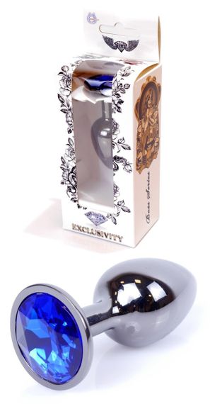 Анальная пробка Boss Series - Jewellery Dark Silver PLUG Dark Blue S, BS6400032 sexstyle