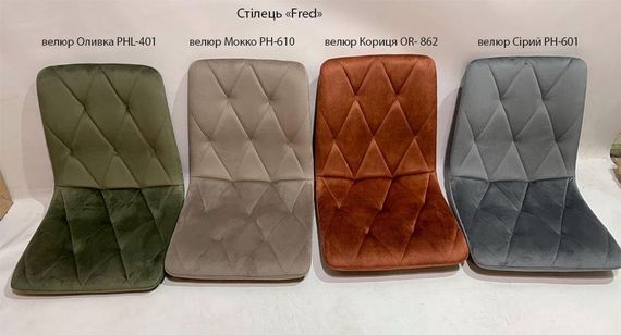 Барный стул мягкий Fred Bar BK-Base на черной круглой опоре Ø 410, с регулировкой высоты сиденья, обивка Бархат олива PHL-401 | Зображення 1