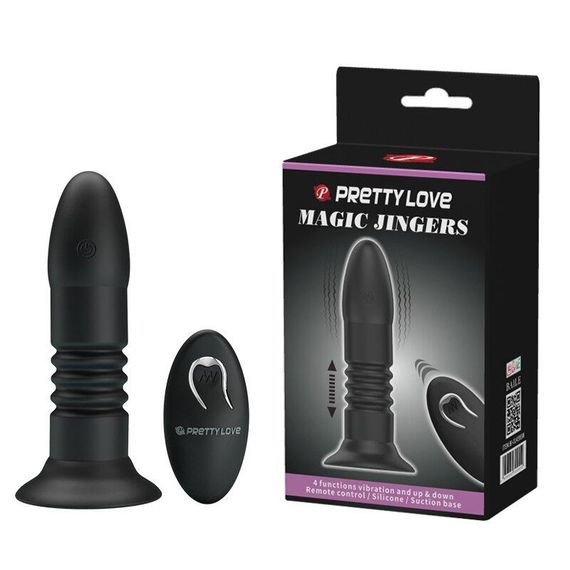 Анальный вибростимулятор на пульте ДУ с функцией естественных фрикций PrettyLove " Magic Jingers " BI-014595W