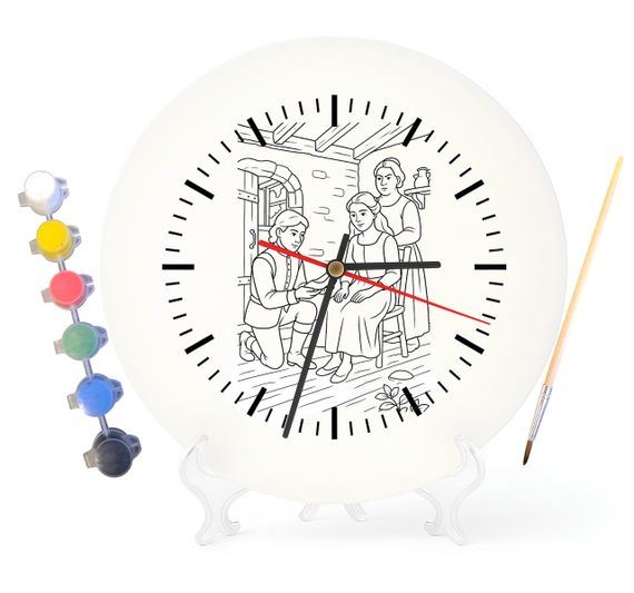 Дитячий набір для творчості годинник-розмальовка Попелюшка (за мотивами казки Шарль Перро) 30 см (Г0012)