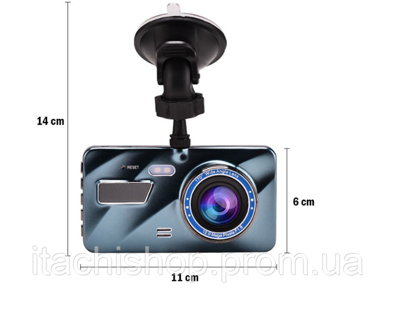 Видеорегистратор для автомобиля c задней камерой Dual Lens A10/F9/V2 Full HD 1080 H31 3,5 дюйма | Зображення 1
