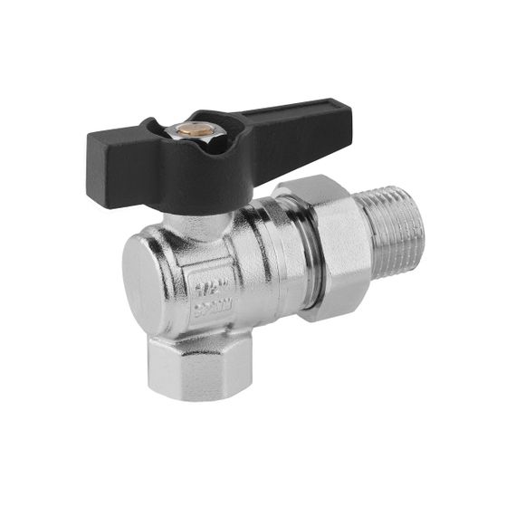 Кран-американка кульовий кутовий Karro "Uno Black" 1/2" ВЗ PN40 метелик | Зображення 2