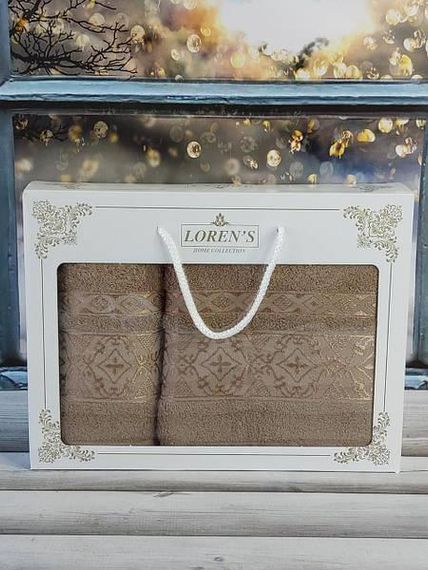 Полотенца Mame krestik kahve Махра набор 2шт