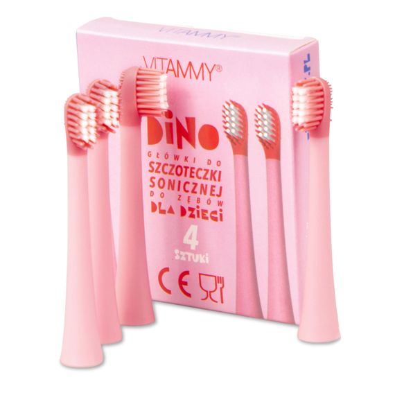 Насадки на електрощітку VITAMMY Dino, Рожеві, 4 шт