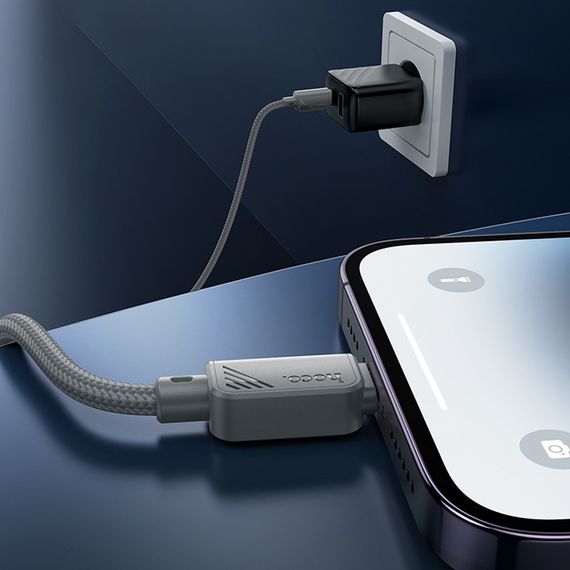Дата кабель Hoco X113 Beneficio USB to Type-C (1m) Gray | Зображення 2