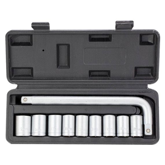 Набір насадок торцевих Grad 1/2" 9 шт + вороток (кейс) (6003035) | Зображення 2