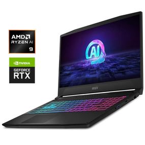 Игровой ноутбук MSI Katana A15 AI / 15.6" (1920x1080) IPS / AMD Ryzen 9 8945HS (8 (16) ядер по 4.0 – 5.2 GHz) / 16 GB DDR5 / 1000 GB SSD M.2 / nVidia GeForce RTX 4070, 8 GB GDDR6, 128-bit / WebCam / Win 11 б/у
