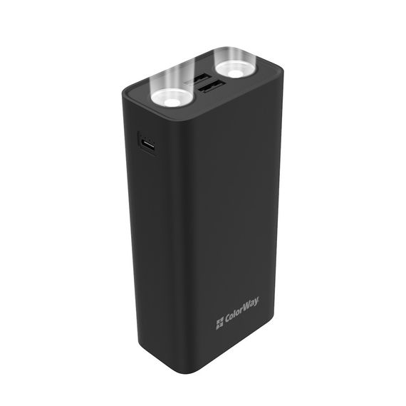 Павербанк 30000mAh ColorWay CW-PB300LPB3BK-F з ліхтариком чорний | Зображення 8