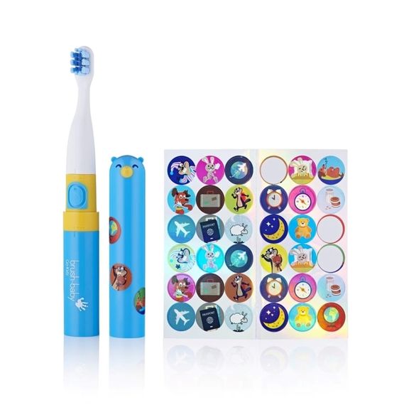 Дитяча електрична зубна щітка Brush-Baby Go Kidz - Boxed з ковпачком Блакитний | Зображення 1