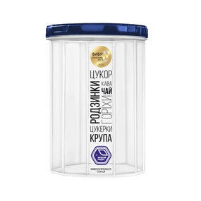 Ємність для сипучих продуктів 0,65л прозорий/індіго Народний продукт