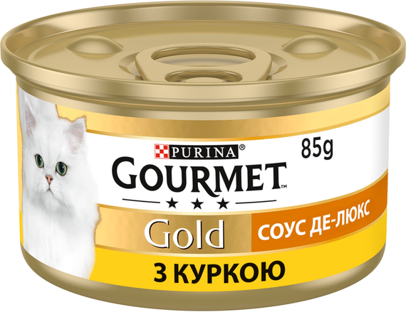 Влажный корм Purina GOURMET GOLD для взрослых котов, соус-де-люкс курица 85г