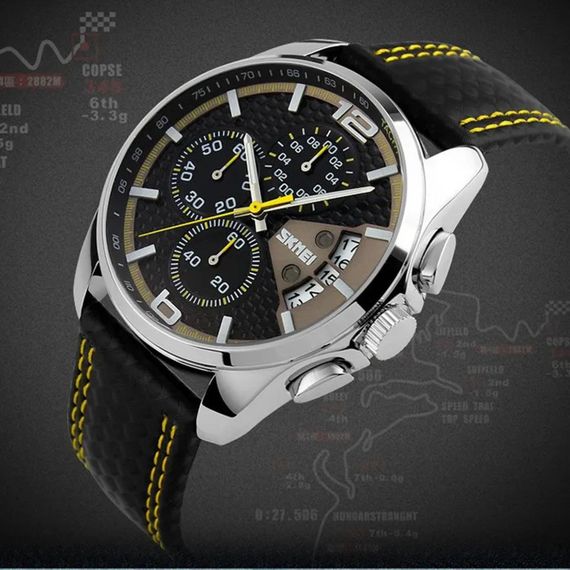 Skmei 9106YL Silver-Black-Yellow | Зображення 2