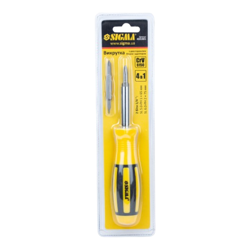 Викрутка 4в1 (2-х сторонні бити) + адаптер CrV жовта SIGMA | Зображення 8