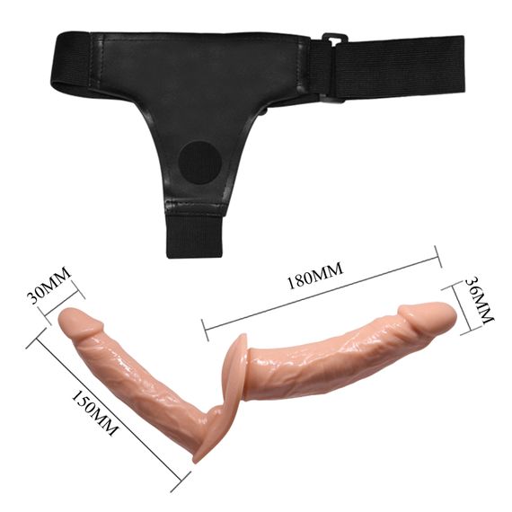 Страпон - Ultra Passionale Harness Double Dildos Plus Strap On 7.1"+5.9" | Зображення 5