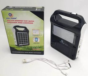 Ліхтар на сонячній батареї PowerBank EP-036 2400mAh - радіо-bluetooth Easy Power Чорний (MER-15328_514)