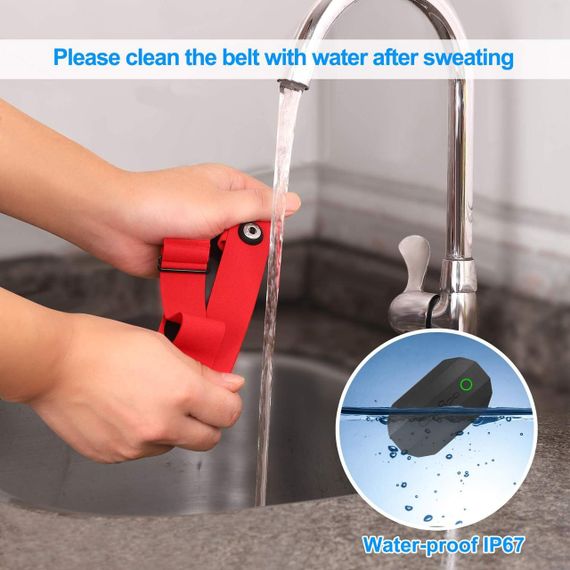 Нагрудний монітор серцевого ритму ANT+ BLE, водонепроникний HRM IP67, підходить для бігу, їзди на велосипеді | Зображення 7