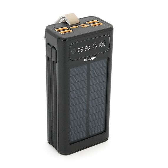 Power bank Linkage LKP-46, Solar 30000mAh, 22.5W, Кабелi Туре-С+Lighting, 0.70 kg, Black, Box | Зображення 2