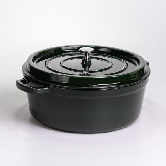 Кокотниця чавунна емальована 7,5 л, малахіт Yiwu HP-FLG-14 green | Зображення 5