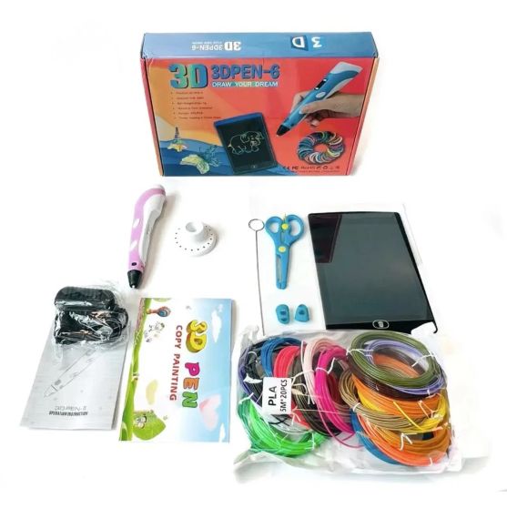 Набір для творчості 3D 3D ручка Pen-6 c LCD дисплеєм + графічний планшет + трафарети + 100 м пластику в комплекті | Зображення 2