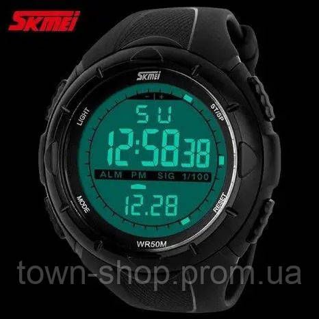 Мужские часы SKMEI 1025BK ARMY BLACK, часы тактические противоударные. Цвет: черный | Зображення 1
