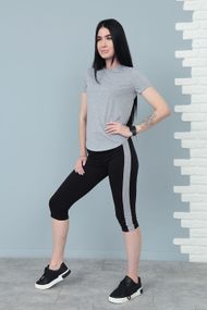 Женский летний костюм с бриджами и футболкой Gf7928 цвет серый, размер 50/52