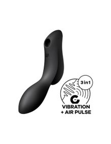 Вакуумний стимулятор з вібрацією Satisfyer Curvy Trinity 2, Чорний