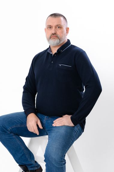Кофта поло чоловіча Носи своє XL Темно-синій (p-16506-190863) | Зображення 1