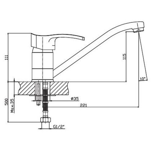 Змішувач для кухні Haiba FOCUS 004 HB0115 | Зображення 1