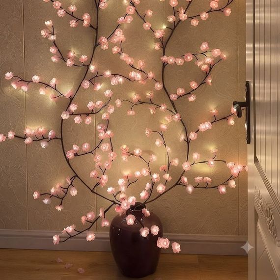 Гирлянда светодиодная 2.3 м 144 LED "Цветы сливы" / Гирлянда теплый свет, USB / LED гирлянда на 8 режимов | Зображення 1