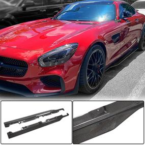 Бокові пороги (для 2015-2017, Карбон) для Mercedes AMG GT C190/R190 рр