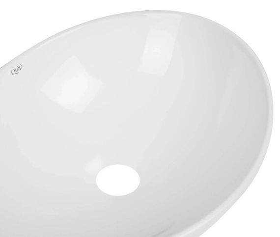 Комплект Qtap Dove: Раковина накладна овальна 415x340x140 мм White + Донний клапан PU02 (QT06113078WN47308) | Зображення 3