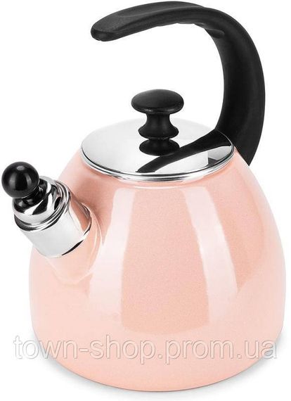 Чайник эмалированный Kamille "Boiling Water" 2.5л со свистком, индукционный, розовый KM-1040B | Зображення 1