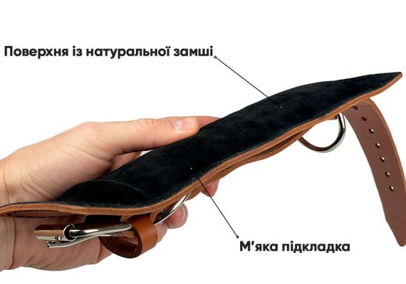 Манжета EasyFit F10 для тяги на тренажері (шкіра) коричнева (EF-LGSTR-F10-BR) | Зображення 4