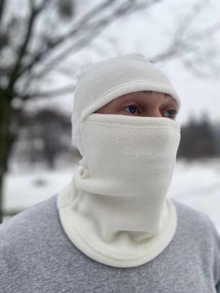 Зимова флісова балаклава біла . | Зображення 1