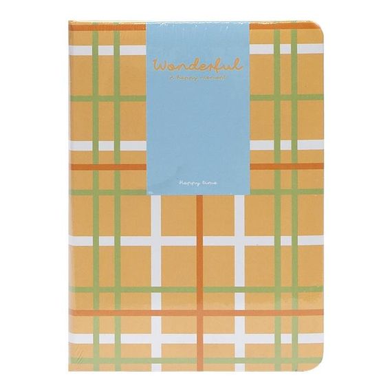 Блокнот A6 "Wonderful" 6701-1 твердий перепліт, 2 закладки та 2 гумки для ручок 80 аркушів 10х14,5 см Помаранчевий