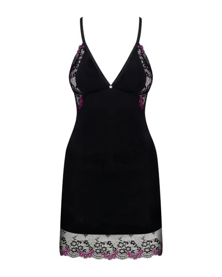 Сорочка и стринги Obsessive Vanessme Черная L/XL | Зображення 4