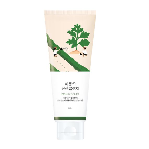 Заспокійлива очищуюча пінка з морським полином ROUND LAB Mugwort Calming Cleanser (150 ml)