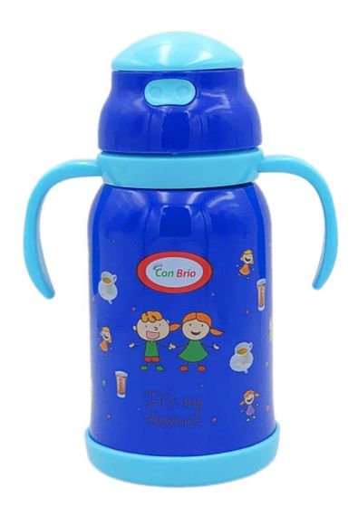 Термос детский 380 мл Con Brio CB-383 нержавеющая сталь синий сохраняет тепло и холод