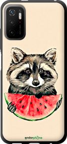 Чохол на Xiaomi Redmi Note 10 5G Єнотик з кавуном "4605b-2556-2448"