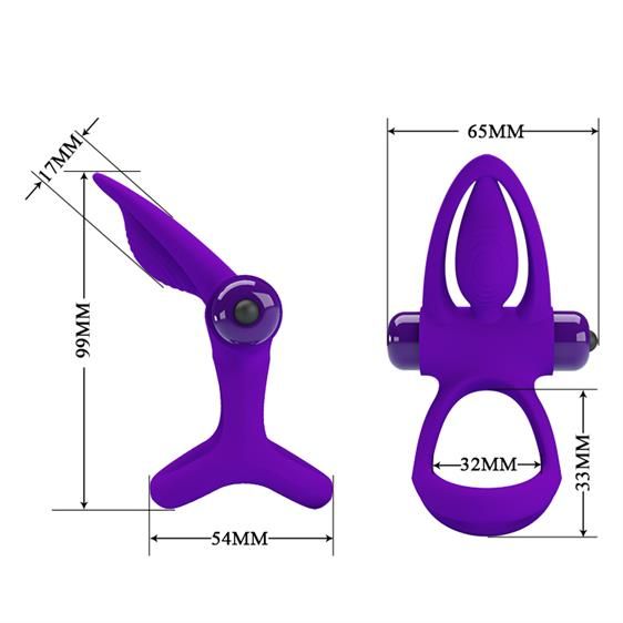Ерекційне кільце - Pretty Love Vibration Cock Ring Purple | Зображення 2