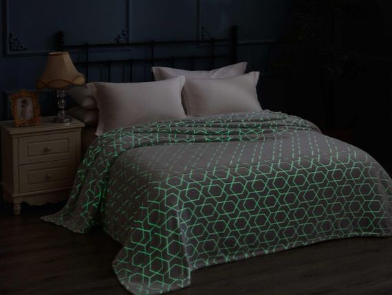 Плед фліс, що світиться в темряві «Павутина» Love You 200 x 220 см | Зображення 1