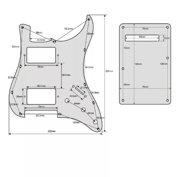 Пикгард бекплейт для электогитары HH Fender Stratocaster ST China бежевый на АМЕРИКУ | Зображення 4