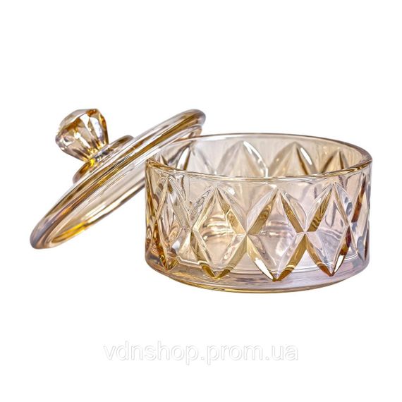 Цукерниця з кришкою Ø 10 см скляна коричнева HP-YH-21 | Зображення 2