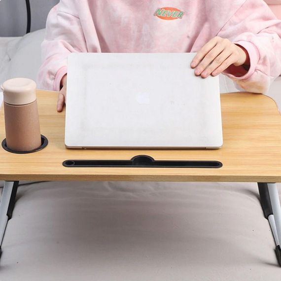 Складной столик-подставка для ноутбука и планшета 60х40х27 см, Коричневый / Деревянный столик в кровать с | Зображення 7