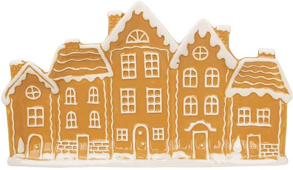 Блюда керамічні (2шт) "Пряничне Місто" 33х19см, червоні