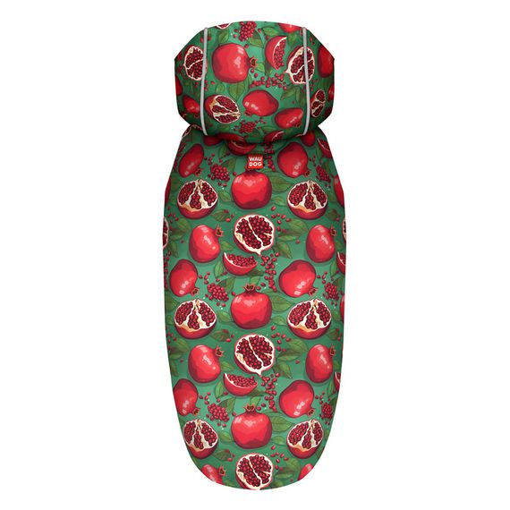 Дощовик-накидка з капюшоном для собак WAUDOG Clothes, малюнок "Гранати",L, А 48-52 см, B 60-70 см, С 42-52 см | Зображення 2