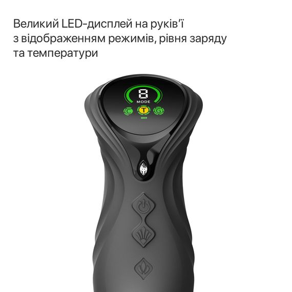 Смарт пульсатор-кролик з вібрацією Zalo Mose 2 Obsidian Black, підігрів до 42 °C, кристал Swarovski | Зображення 7