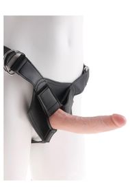 Страпон реалістичний Pipedream King Cock Strap-On з кільцевим кріпленням, на трусиках, бежевий sexstyle